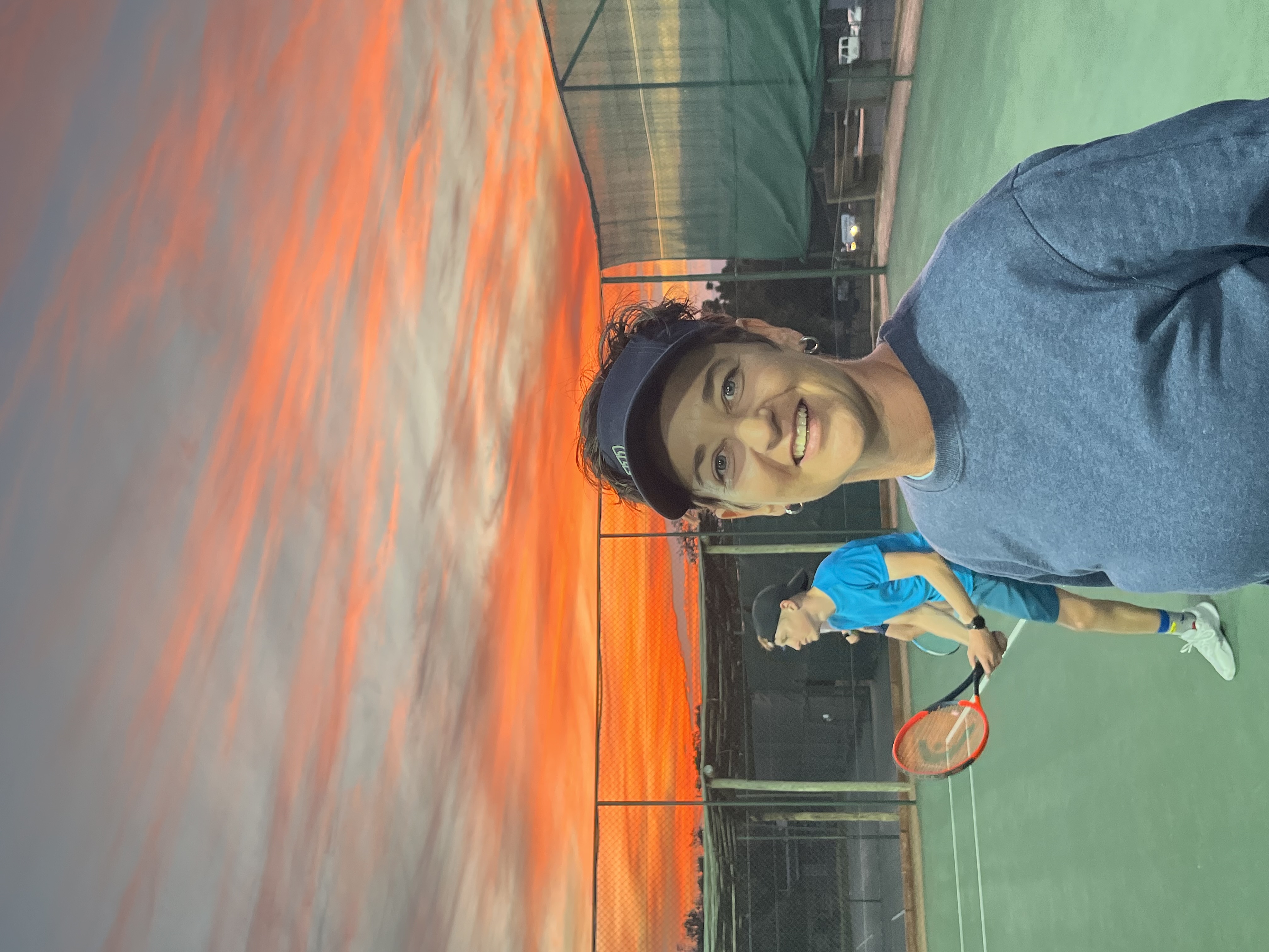 Assistant Head Coach Charlene Lombard at the tennis courts